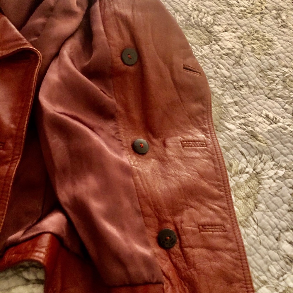Red Vintage Italian Leather Jacket - Picture 11 of 11